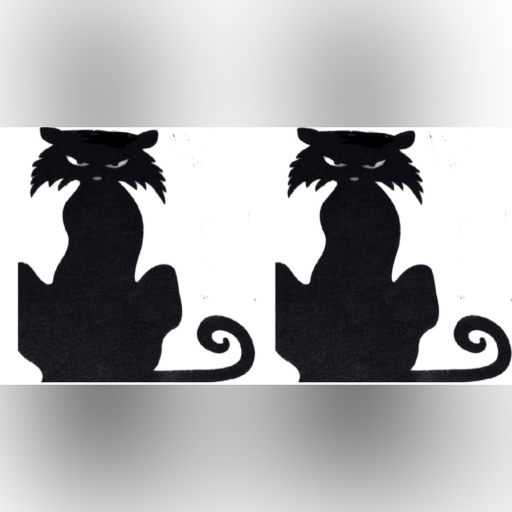 Celebrate It! Black Cat Dimensional Felt Decor~Set of 2~New!
